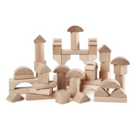 Set Brio blocuri din lemn natural 50 piese